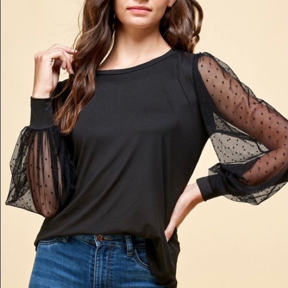 Mesh Sleeve Top